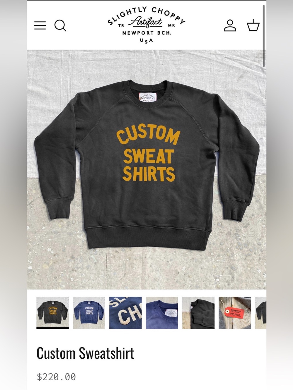 Slightly Choppy Newport Sweatshirt-small grey